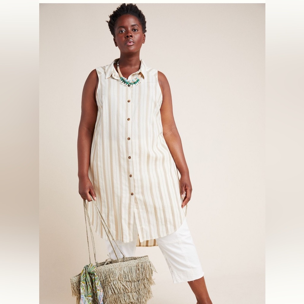 Anthropologie Delphine Textured Tunic 1X